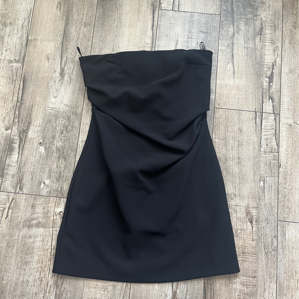 Zara Elegant Black Strapless Mini Dress